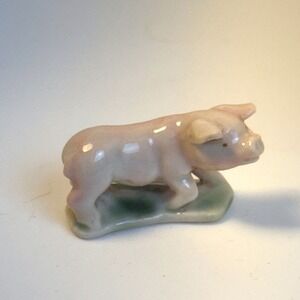 Wade Whimsies Pig Set 10 Farm Animals 1959 Pink Figurine Vintage HTF